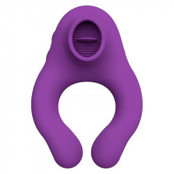 Fenda Anillo Vibrador con Lengua y Control Remoto