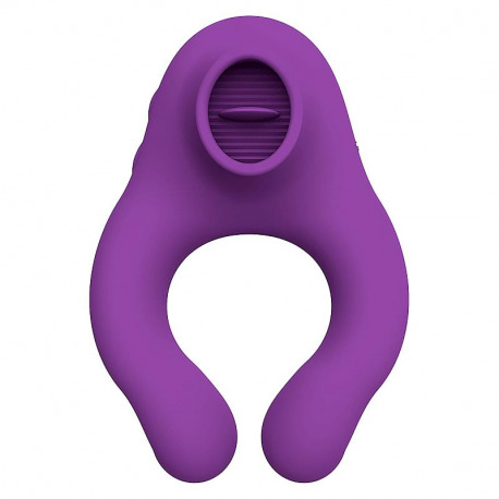 Fenda Anillo Vibrador con Lengua y Control Remoto