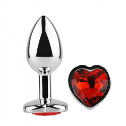 Plug Anal Joya de Corazón Rojo Scarlet Talla S