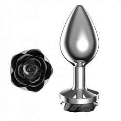 Plug Anal con Rosa Negra Talla S